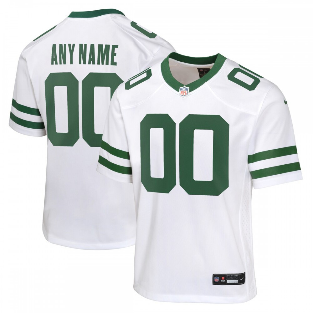 New York Jets Nike Youth Custom Game Jersey - Legacy White-Profan Arena